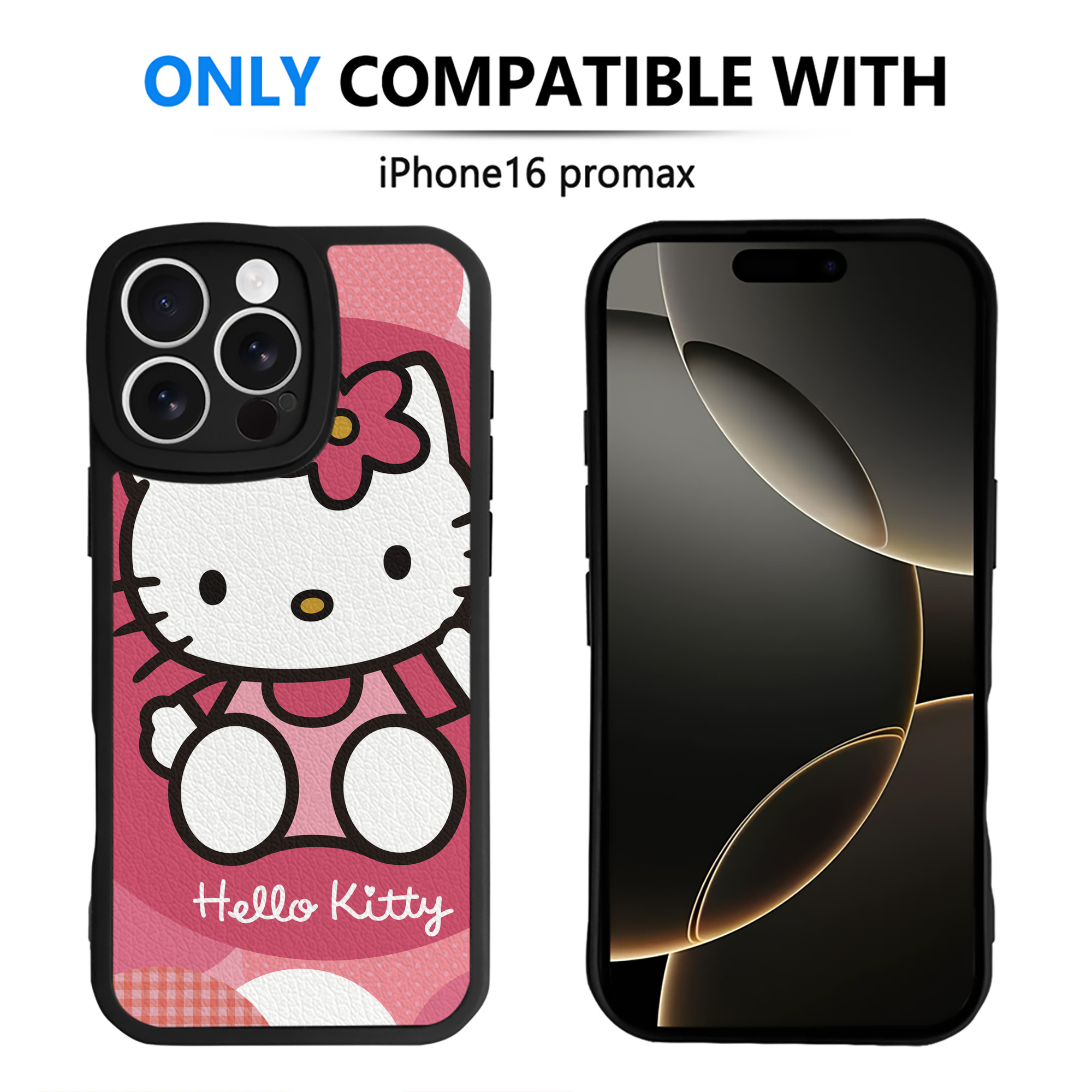 （画像用） Hello Kitty ハローキティ 【iPhone 16シリーズ対応】シリコンスマホケース（レザー調） 材質：シリコン
